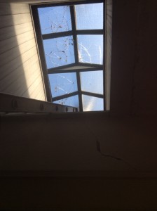 glass broken on skylight
